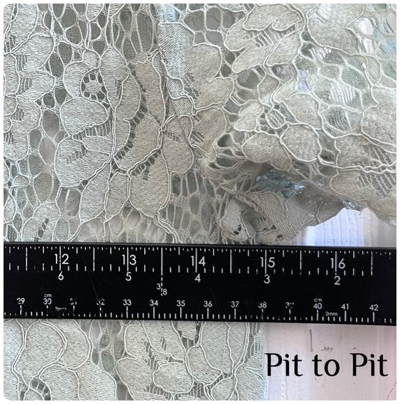 Zara Seafoam Green Black Crochet Embroidered Detail Sheer Peplum Blouse Small - Picture 10 of 12